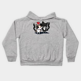 Pixel Cat Love Kids Hoodie